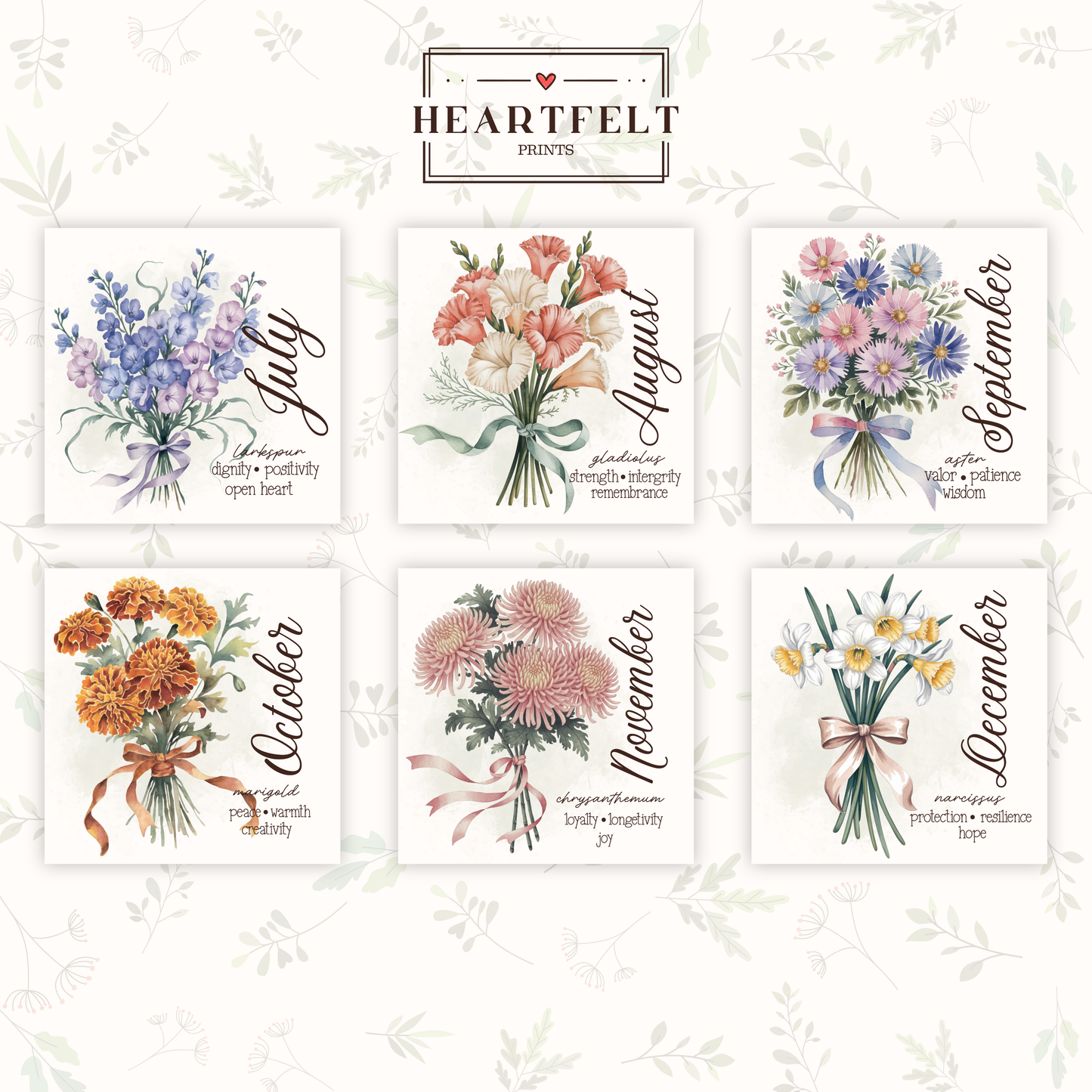 Birth Month Flower Fridge Magnet
