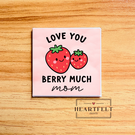 Kawaii Mother’s Day Strawberry Square Button Fridge Magnet