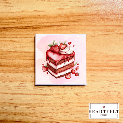 Watercolor Cake Heart Magnet