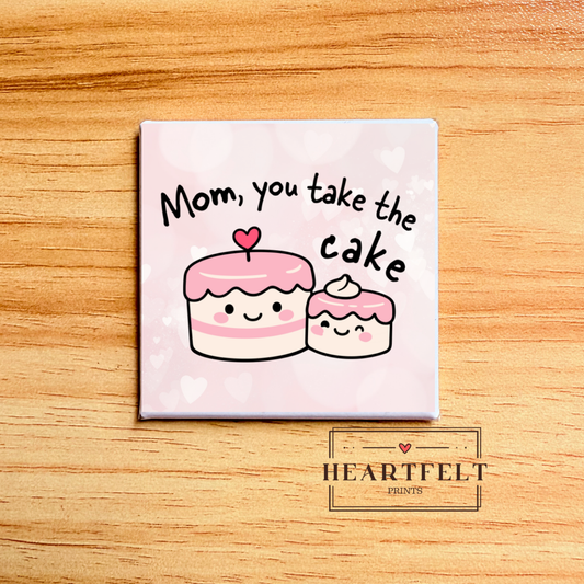 Kawaii Mother’s Day Cake Square Button Fridge Magnet