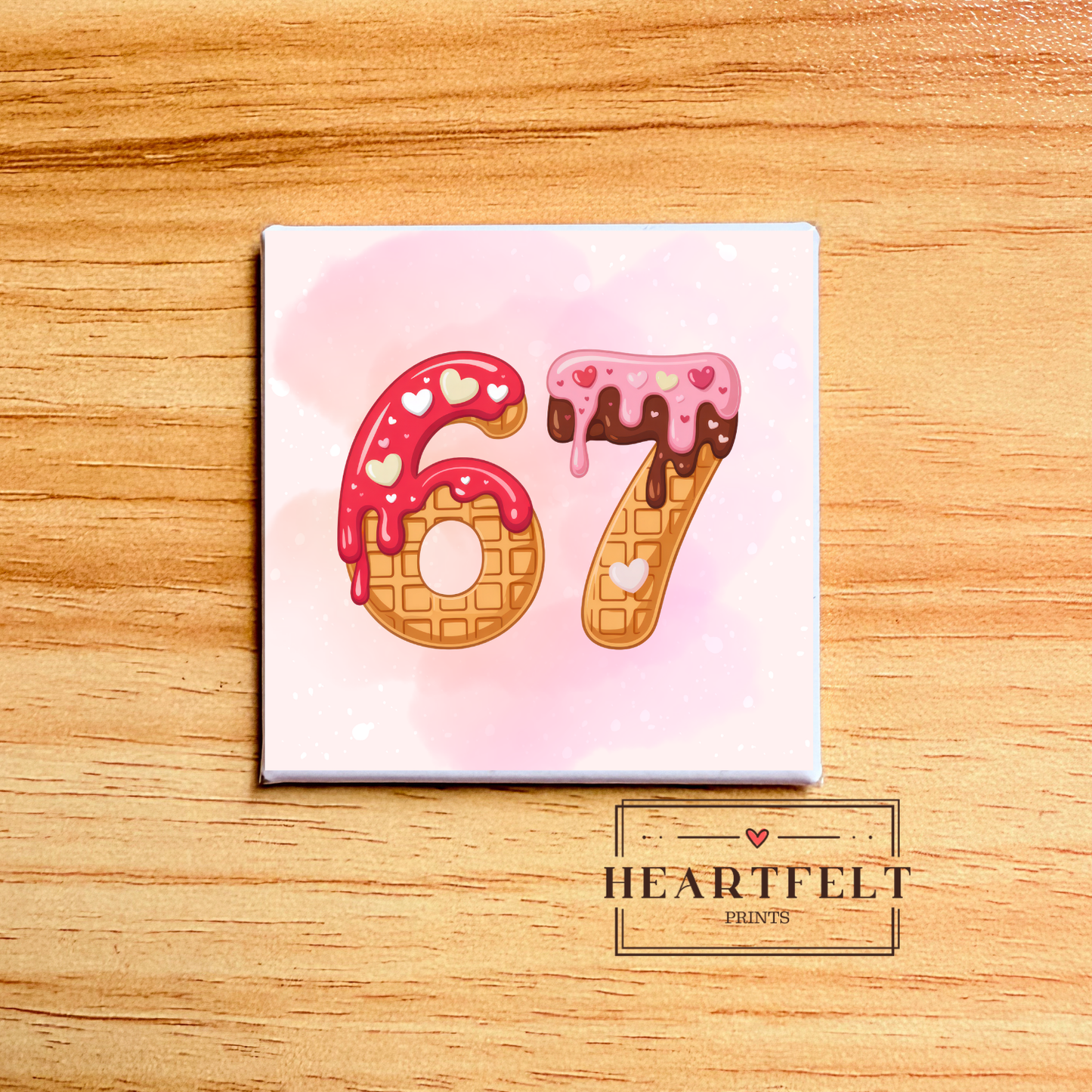 67 Valentine Waffle Magnet