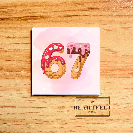 67 Valentine Waffle Magnet